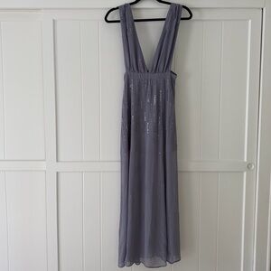 Lavender Sequin V-Neck Maxi Dress